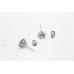 Solitaire Stud Earrings 925 Sterling Silver Zircon Stone Women Handmade B539